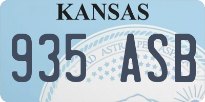 KS license plate 935ASB