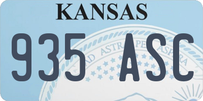 KS license plate 935ASC