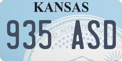 KS license plate 935ASD