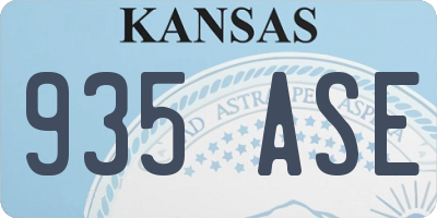 KS license plate 935ASE