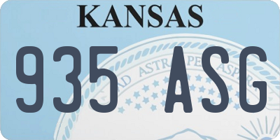 KS license plate 935ASG