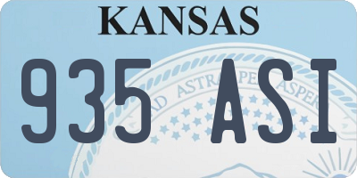 KS license plate 935ASI