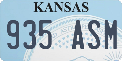 KS license plate 935ASM