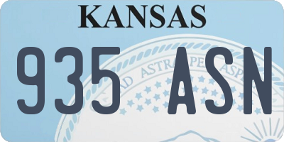 KS license plate 935ASN