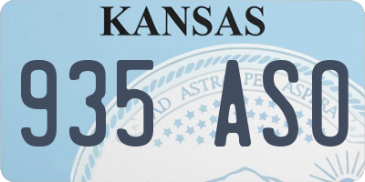 KS license plate 935ASO