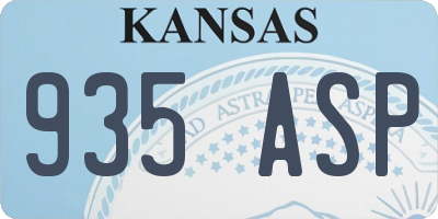 KS license plate 935ASP