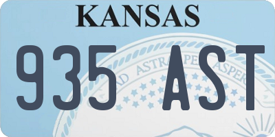 KS license plate 935AST