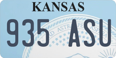 KS license plate 935ASU