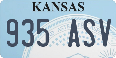 KS license plate 935ASV