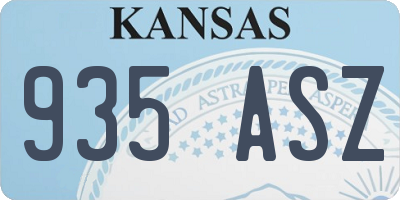 KS license plate 935ASZ