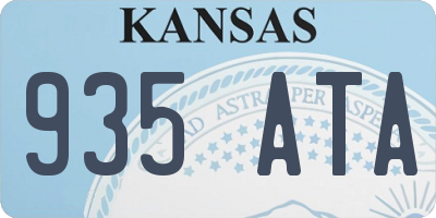 KS license plate 935ATA