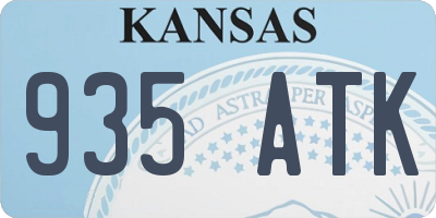 KS license plate 935ATK