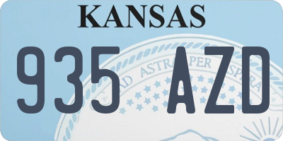 KS license plate 935AZD