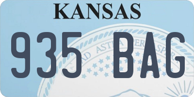 KS license plate 935BAG