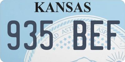 KS license plate 935BEF