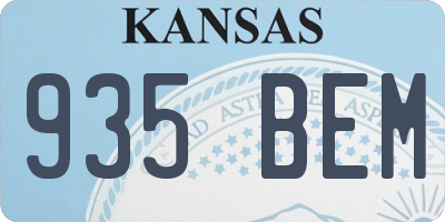 KS license plate 935BEM