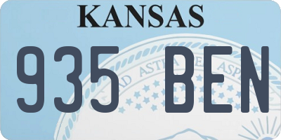 KS license plate 935BEN