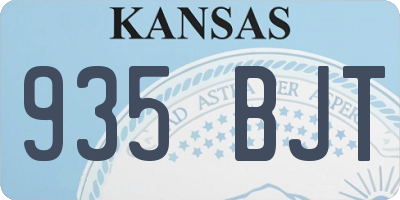 KS license plate 935BJT