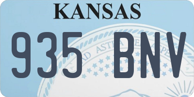 KS license plate 935BNV