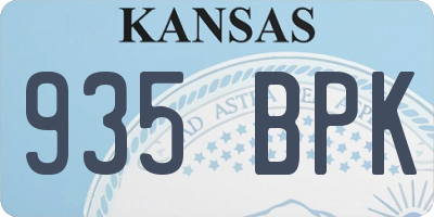 KS license plate 935BPK