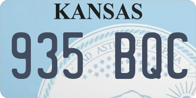 KS license plate 935BQC