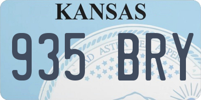 KS license plate 935BRY