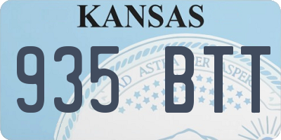 KS license plate 935BTT