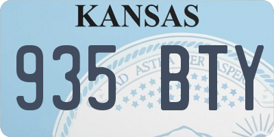 KS license plate 935BTY