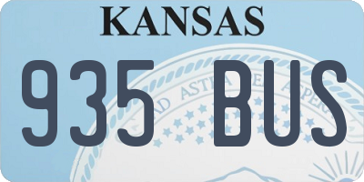 KS license plate 935BUS