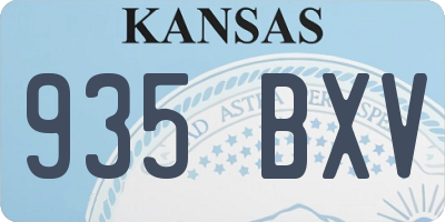 KS license plate 935BXV