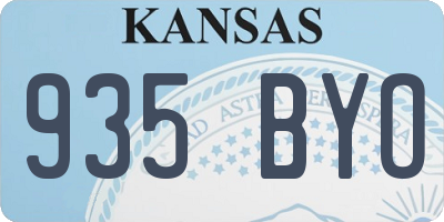 KS license plate 935BYO