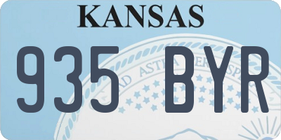 KS license plate 935BYR