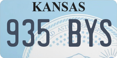 KS license plate 935BYS