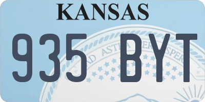 KS license plate 935BYT
