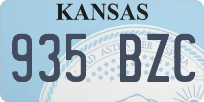 KS license plate 935BZC