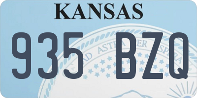 KS license plate 935BZQ