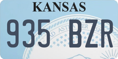 KS license plate 935BZR