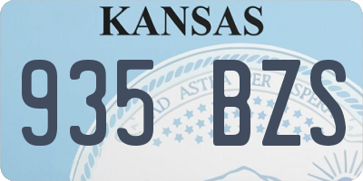 KS license plate 935BZS