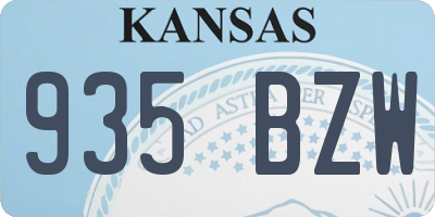 KS license plate 935BZW