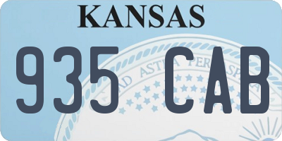 KS license plate 935CAB