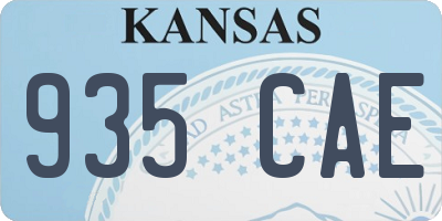 KS license plate 935CAE