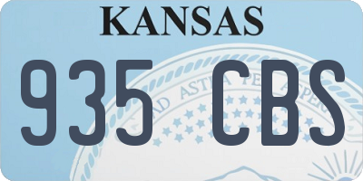 KS license plate 935CBS