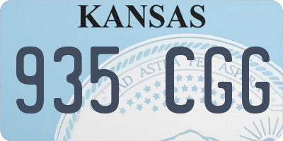 KS license plate 935CGG