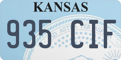 KS license plate 935CIF