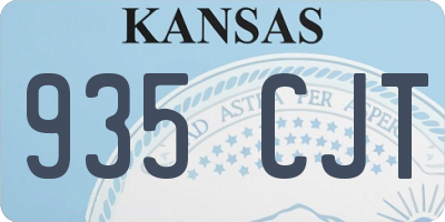 KS license plate 935CJT