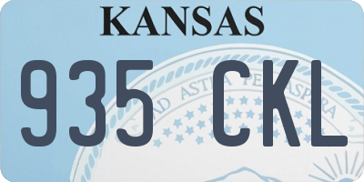 KS license plate 935CKL