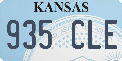 KS license plate 935CLE