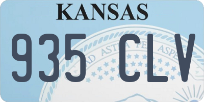 KS license plate 935CLV