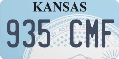 KS license plate 935CMF