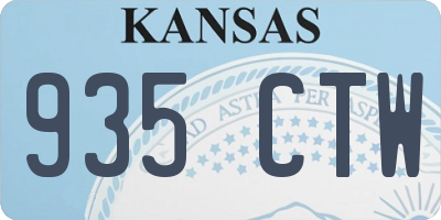 KS license plate 935CTW